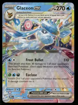 Pokemon Cards Glaceon ex 026/131 Prismatic Evolutions Double Rare NM - Image 1