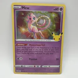 Mew 2021 Pokemon Celebrations 25th Anniversary Holo Rare 011/025 TCG - Image 1