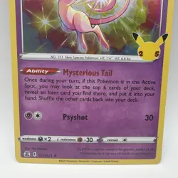 Mew 2021 Pokemon Celebrations 25th Anniversary Holo Rare 011/025 TCG - Image 3