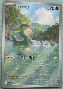 2025 POKEMON TCG WHITE FLARE DEERLING HP70 ILLUSTRATION RARE CARD 091/086 - Image 1