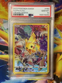 2023 Pokemon SWSH Crown Zenith Pikachu Full Art #160/159 PSA 10 - Image 1