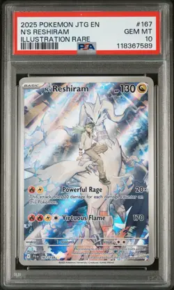 Pokemon N's Reshiram Illustration Rare Stamped Holo Journey Together PSA 10 #167 - Image 1
