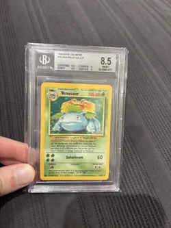 Pokemon Base Set Venusaur 1999 Unlimited Holo 15/102 - Beckett 8.5 - Image 1
