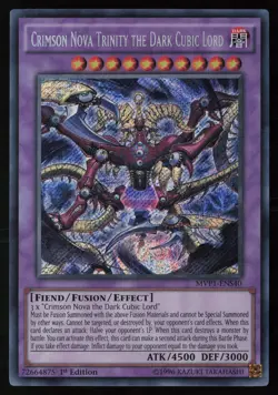 Yugioh Crimson Nova Trinity the Dark Cubic Lord MVP1-ENS40 1st Ed Secret Rare NM - Image 1
