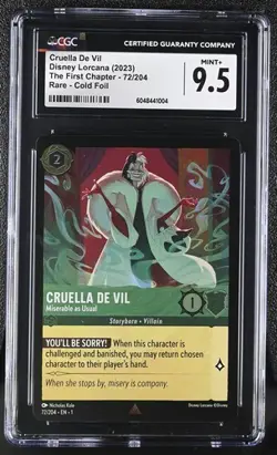 Disney Lorcana English Cruella De Vil - The First Chapter Rare CGC 9.5 - Image 1