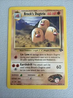 Vintafe Pokemon Brock's Dugtrio 22/132 Gym Challenge Regular Base Card LP - Image 1