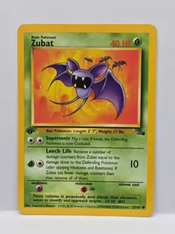 Zubat 57/62 1st Edition Fossil Pokemon TCG LP/MP - Image 1