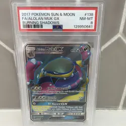 2017 Pokemon Sun & Moon Fa/Alolan Muk GX Burning Shadows NM-MT 8 - Image 1