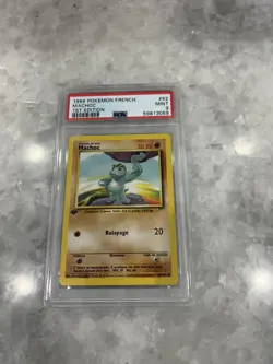 PSA 9 MINT French Machop (Machoc) Base 1st Edition Pokemon #52/102 - Image 1