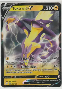 Pokemon Sword & Shield Rebel Clash 1x TOXTRICITY V Ultra Rare 70/192 NM - Image 1