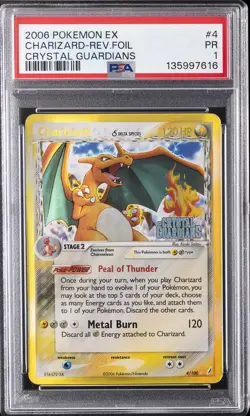 2006 POKEMON EX CRYSTAL GUARDIANS #4 CHARIZARD-REVERSE FOIL PSA 1 - Image 1