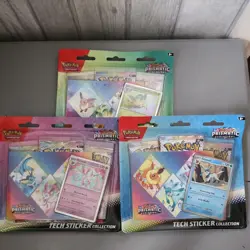 Pokemon TCG Prismatic Evolutions Tech Sticker Collection Set Lot Of 3 New/Sealed - Image 1