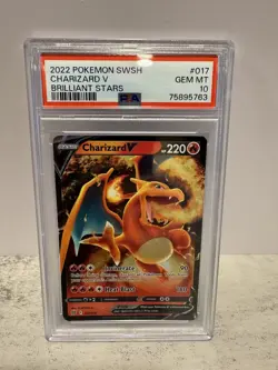 Charizard V 017 2022 Pokemon Sword & Shield Brilliant Stars PSA 10 - Image 1
