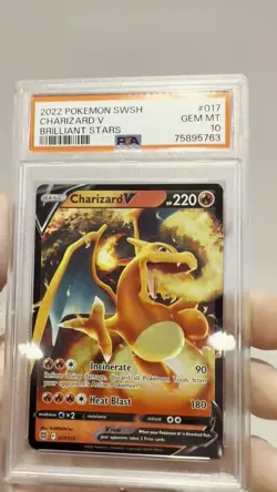 Charizard V 017 2022 Pokemon Sword & Shield Brilliant Stars PSA 10 - Image 2
