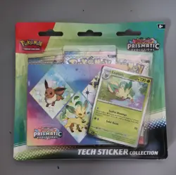 Pokemon Prismatic Evolutions 3 Pack Leafeon Promo Tech Sticker Collection SEALED - Image 1