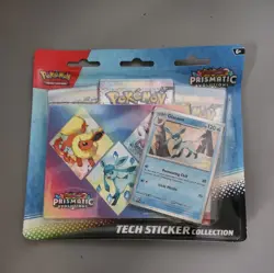 Pokemon Prismatic Evolutions 3 Pack Glaceon Promo Tech Sticker Collection SEALED - Image 1