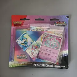 Pokemon Prismatic Evolutions 3 Pack Sylveon Promo Tech Sticker Collection SEALED - Image 1