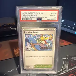 Pokemon World Championships 2023 IN Paradise Resort TCG Card PSA 10 - Image 1