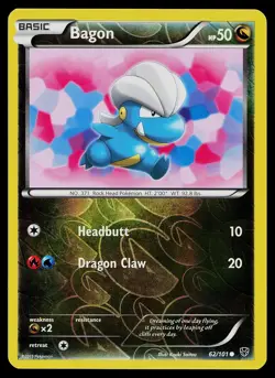 Pokemon Card Plasma Blast Bagon 62/101 Common Reverse Holo - Image 1