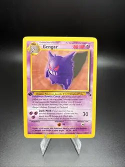 Pokemon Gengar TCG 20/62 1st Edition Non-Holo Card Fossil - Image 1