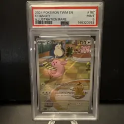 Chansey Illustration Rare PSA 9 Pokemon Twilight Masquerade 187/167 - Image 1