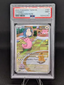 Pokemon Chansey Sv06: Twilight Masquerade 187/167 Illustration Rare Holo PSA 9 - Image 1