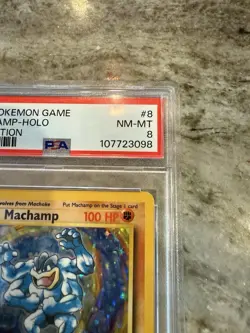 1999 Pokemon TCG Machamp Holo 1st Edition Rare PSA 8 vintage classic - Image 5
