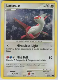 ✰ LATIAS 3/17 RARE POP SERIES 7 POKEMON LP ✰ BOX1ROW4MLP16 - Image 2