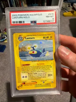 PSA 8 Aquapolis holo Lanturn 021/147 Aquapolis Mint vintage pokemon holo! - Image 1
