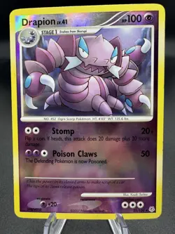 Pokemon TCG Drapion 23/130 Diamond & Pearl Reverse Holo Rare MP - Image 1