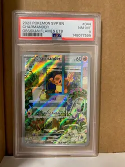 2023 Pokemon SVP En Obsidian Flames ETB #044 Charmander PSA 8 NM-MT - Image 1
