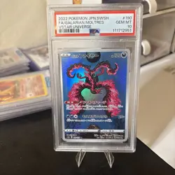 2022 Pokemon SWSH VSTAR Universe JP Galarian Moltres Art Rare #190/172 PSA 10 - Image 5