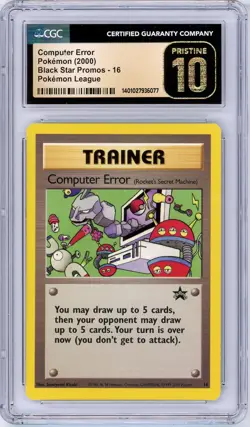 Pokemon Computer Error #16 Black Star Promo CGC Pristine 10 - Image 1