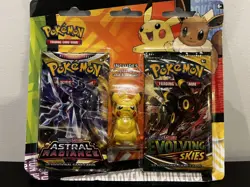 Pokemon TCG : Back to School Pikachu Eraser 2 Booster Blister Evolving Skies - Image 1