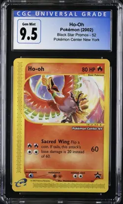 CGC Gem Mint 9.5 Ho-oh Pokemon Center NY 52/53 Wotc Promo Regular - Image 1