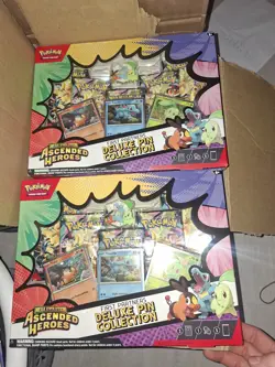 Pokemon TCG Ascended Heroes First Partners Deluxe Pin Collection X2- New &Sealed - Image 1