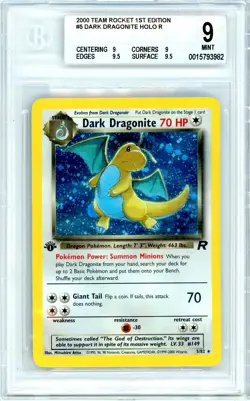 Pokemon Dark Dragonite #5 Team Rocket 1st Edition Holo BGS 9 Mint - Image 1