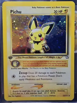 2000 Pokemon Neo Genesis 1st Edition #12 Pichu Holo BGS 9 MINT - Image 1