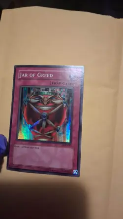 Yugioh! LP Jar of Greed - LON-047 - Super Rare - Lightly Played, Eng - Image 1