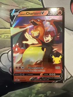 Lance's Charizard V SWSH133 Stamped Celebrations 25th Promo Pokemon Card NM/M - Image 1