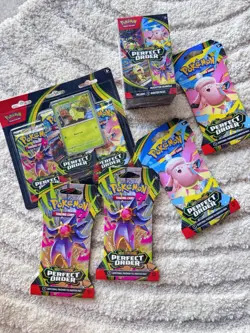 Pokemon TCG Perfect Order Lot Booster Bundle 4 Packs +Blister Promo Card sealed - Image 1