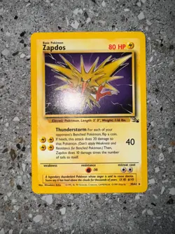 Pokemon TCG Cards Zapdos 30/62 Fossil Rare - Image 3