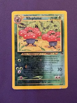 Pokemon TCG Vileplume 17/18 Southern Islands Reverse Holo Card Damaged - Image 1