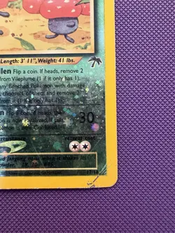Pokemon TCG Vileplume 17/18 Southern Islands Reverse Holo Card Damaged - Image 4