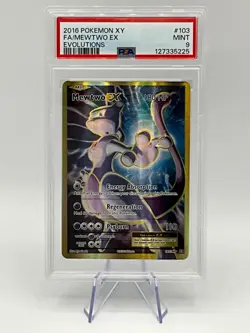 2016 POKEMON XY EVOLUTIONS #103/108 MEWTWO EX FULL ART PSA 9 - Image 1