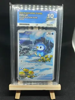 Pokemon TCG Piplup Phantasmal Flames 098/094 Illustration Rare Ace 10 Gem Mint - Image 1