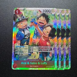 4x Ace & Sabo & Luffy OP13-007 SR - One Piece TCG English Playset Near-Mint - Image 1