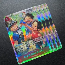 4x Ace & Sabo & Luffy OP13-007 SR - One Piece TCG English Playset Near-Mint - Image 2
