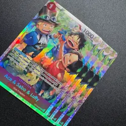 4x Ace & Sabo & Luffy OP13-007 SR - One Piece TCG English Playset Near-Mint - Image 3