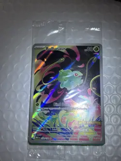 Pokemon Bulbasaur 133/132 Mega illustration Rare Art Stamped Holo Card sealed - Image 1